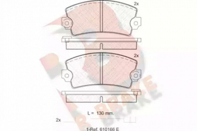 R BRAKE rb0101066 -  Комплект тормозных колодок, дисковый тормоз